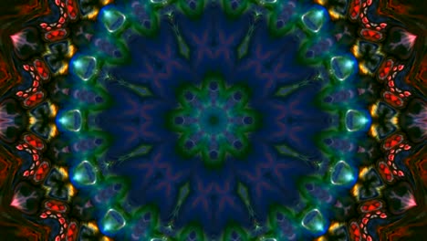 movimiento de caleidoscopio abstracto círculo geométrico y formas de estrellas