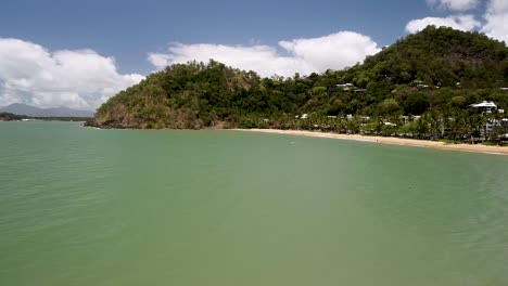 Aerial-Over-Ocean-Waters-Off-Trinity-Beach-Coastline