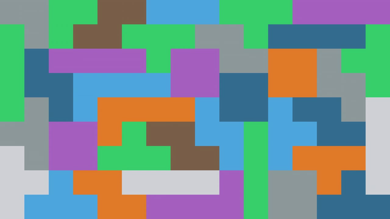 Colorful Geometric Blocks Filling a Screen in a Digital Animation