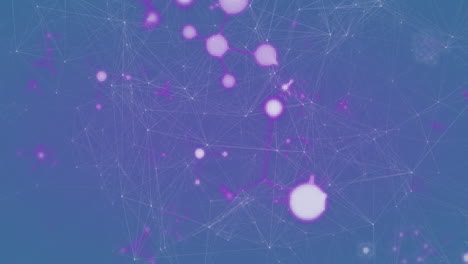 animación de puntos brillantes y red de conexiones.