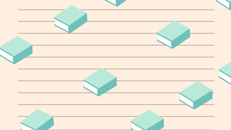 animation of school items icons moving on white background