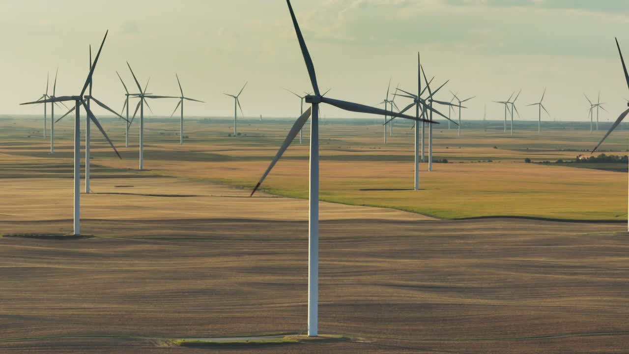 Vast Wind Farm in a Rural Landscape