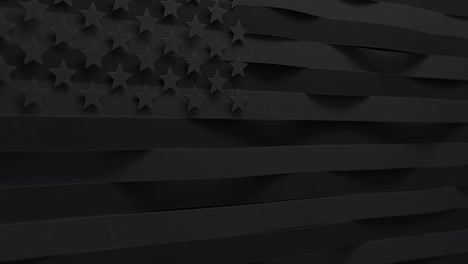 waving united states black flag with shallow depth of field. protests protest concept. poster to raise awareness about racial inequality. 4k uhd loop animation.