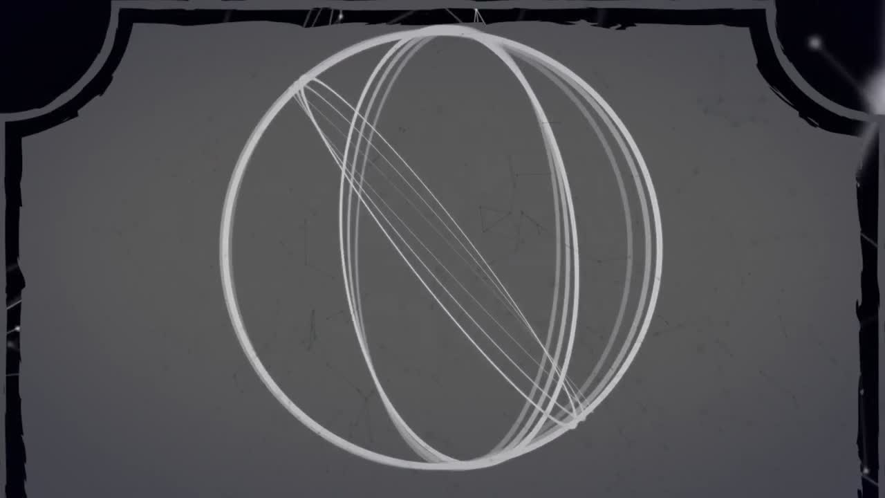 회색 배경에 연결 네트워크를 통해 회전하는 지구의 애니메이션