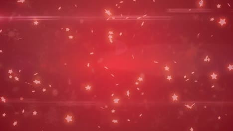 animation of falling stars over background with red filter