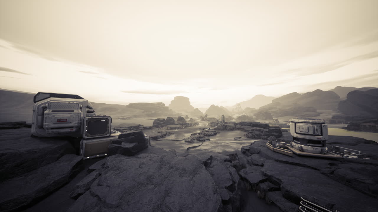 Aerial view capturing mining activity and vastness at sunset