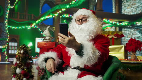 santa claus on a video call