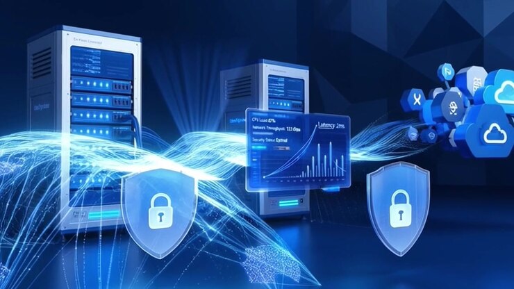 Digital Server Infrastructure with Cybersecurity Protection and Cloud Data Visualization