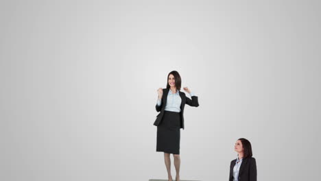 video compuesto de una mujer de negocios en el podio