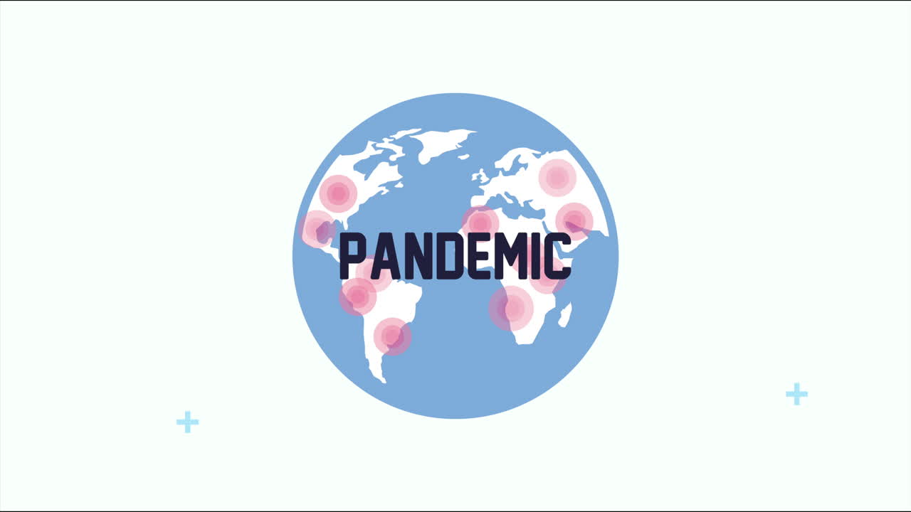 코로나19 입자 팬데을 가진 지구 행성