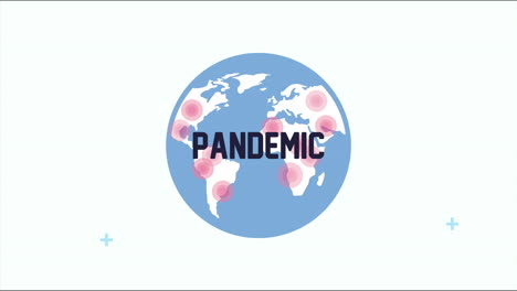 earth planet with covid19 particles pandemic