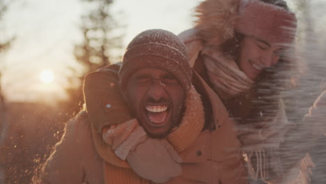 friends enjoying a snow day