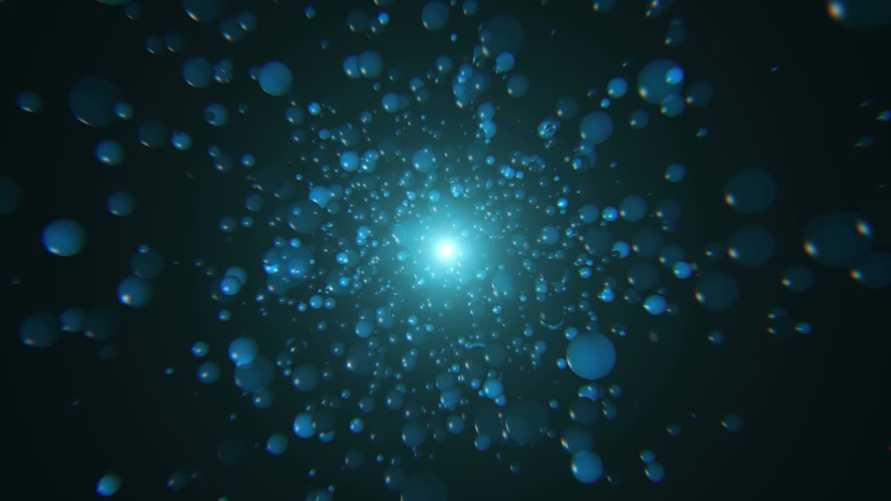 esferas azules en 3d de fondo 4k