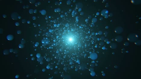 esferas azules en 3d de fondo 4k