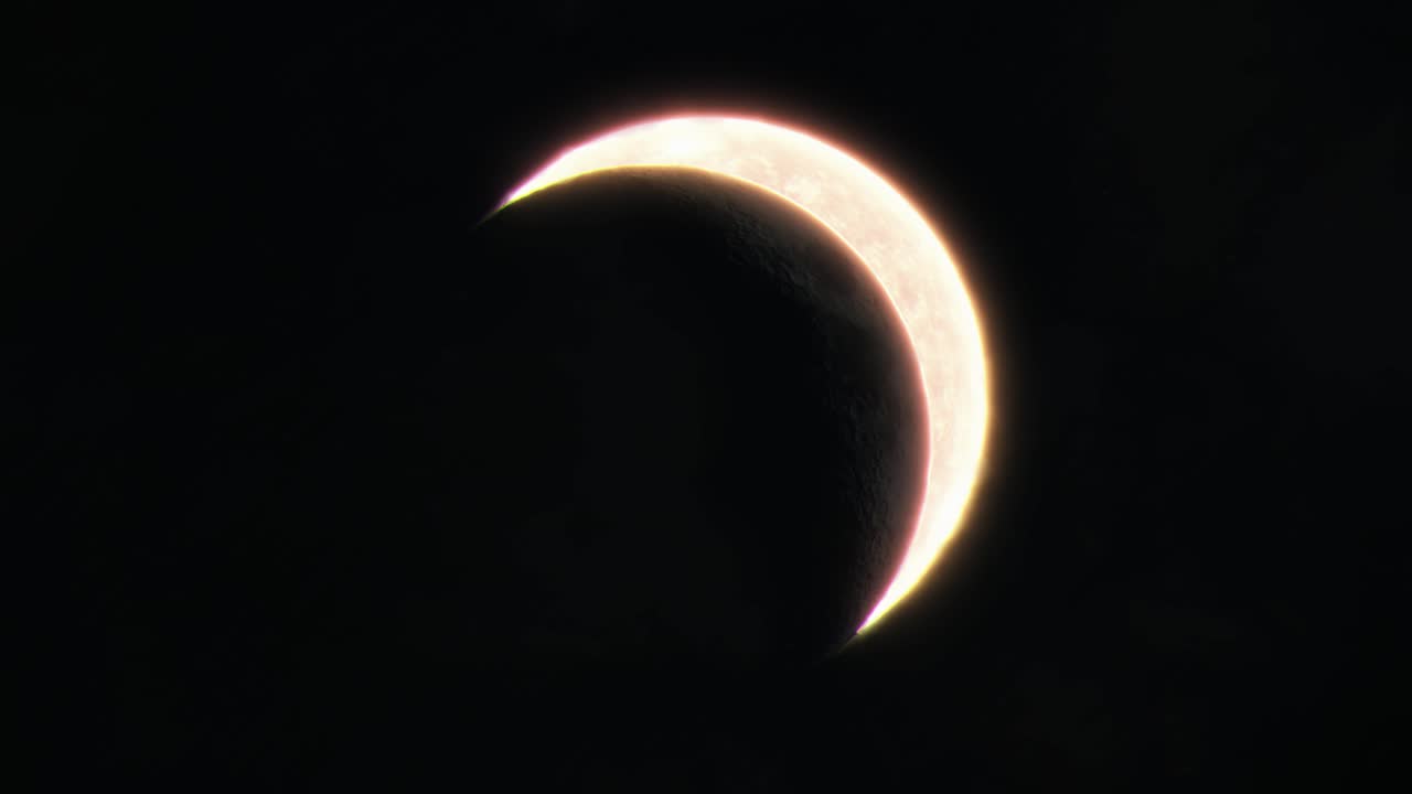 animación realista del eclipse solar total en la totalidad