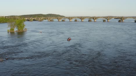 Puente-Columbia-Wrightsville-En-El-Centro-De-Pennsylvania-Susquehanna-River-Puesta-De-Sol-Antena