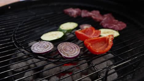 grilled steak and vegetables