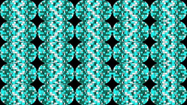 Animation of abstract background with circles and rectangles in shades of green