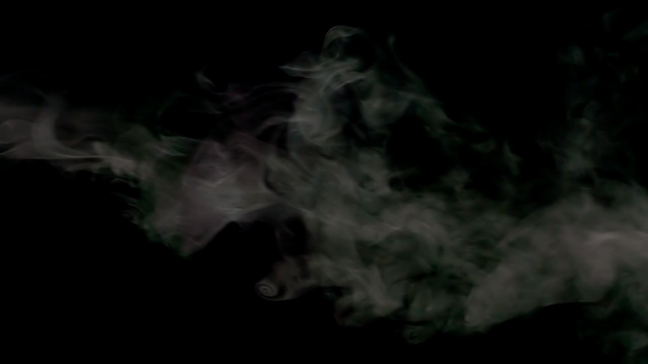 Smoke steam on black background
