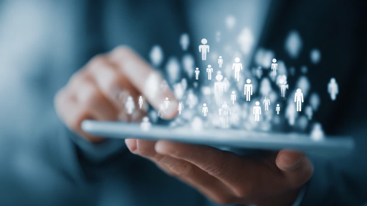 Digital Connection: Exploring the Impact of Technology on Community Interactions through Illustrations of People Emerging from a Tablet Device