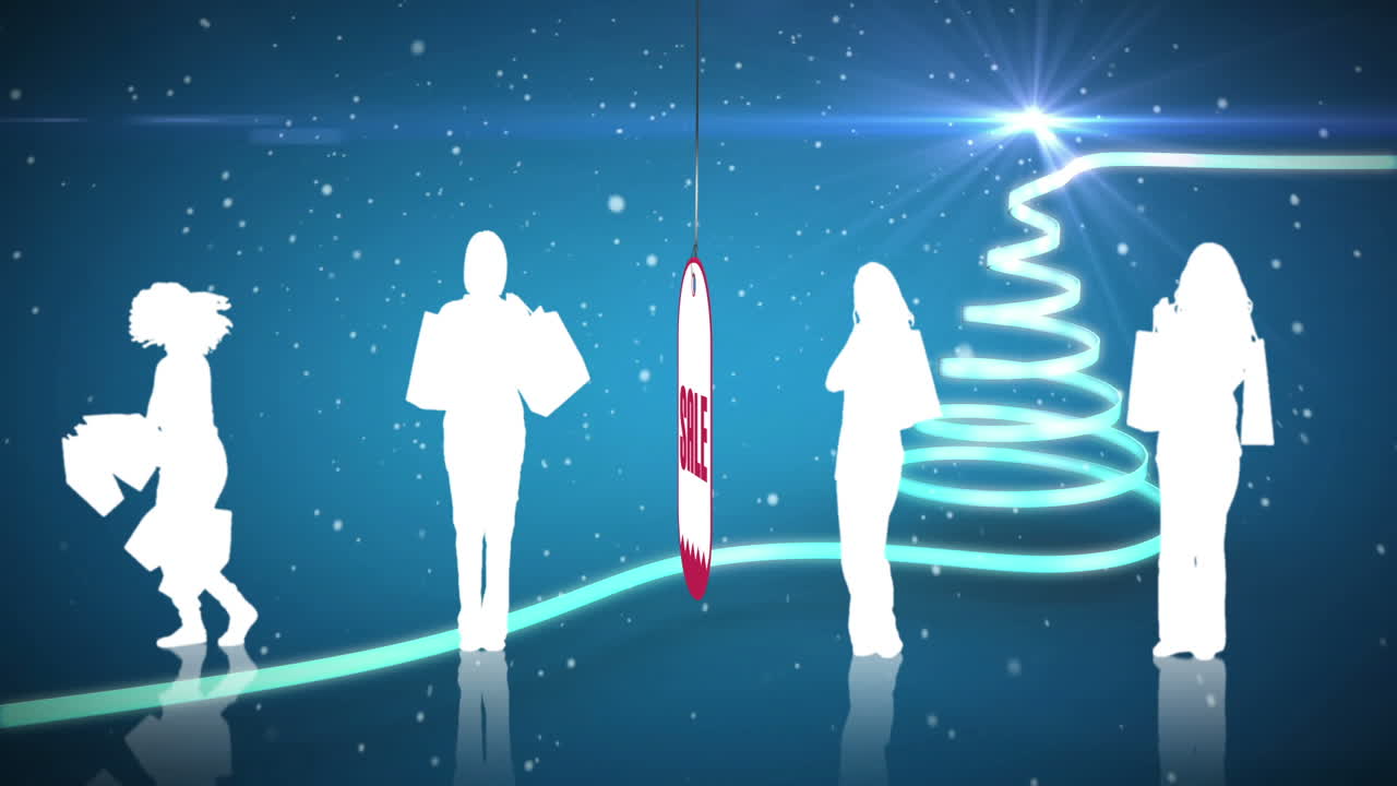 реклама продажи с падающей звездой, образующей рождественскую елку