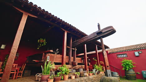 panoramic outdoor view of la casa del vino, museum and restaurant in tenerife, canary islands, spain.