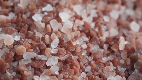 close-up of mixed pink and white salt crystals