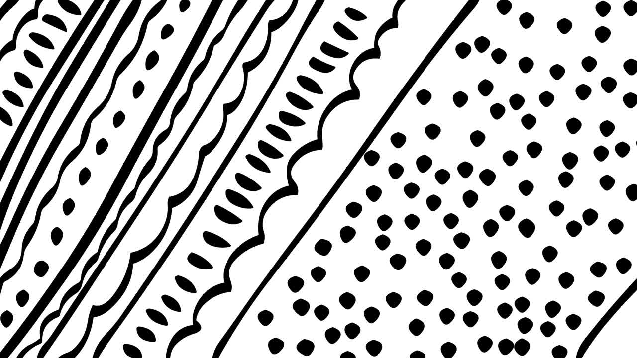 Zentangle lines abstract background animation. Doodle drawings motion graphics. Seamless loop 4K movie