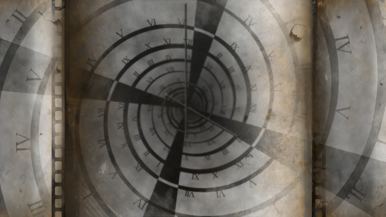 ⁇ 은 나선 시계가 돌아가고 시계 손이 달리고 있습니다.