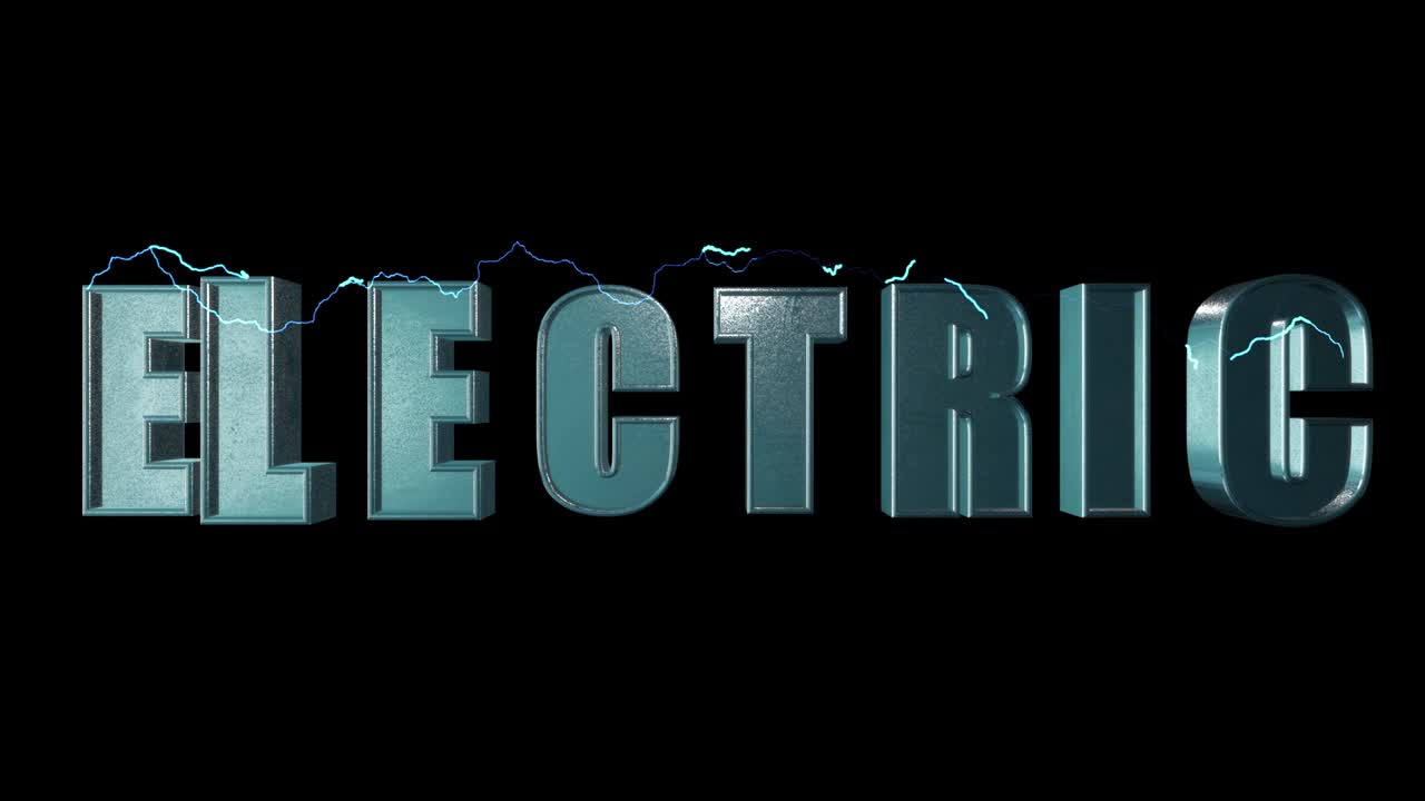 3D animated word ELECTRIC