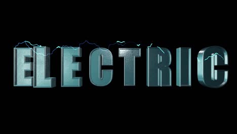 3d animated word electric