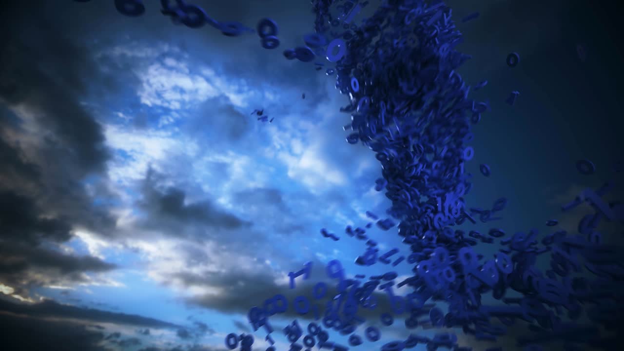 animación abstracta de una tormenta binaria