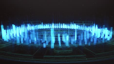 3d Big data city.