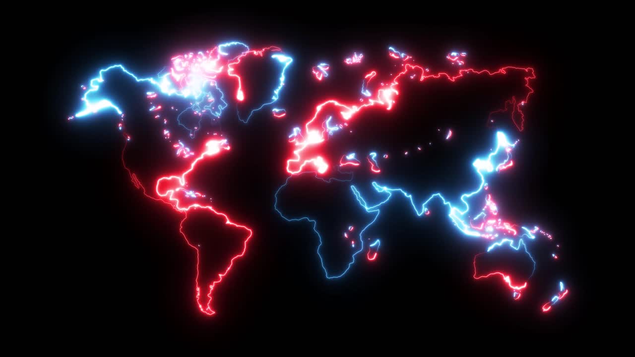 Neon World Map