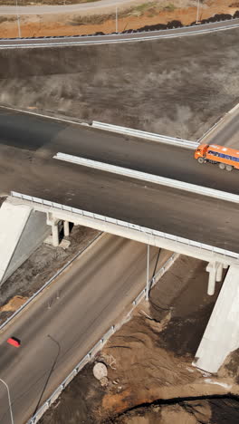 aerial view of a highway interchange under construction