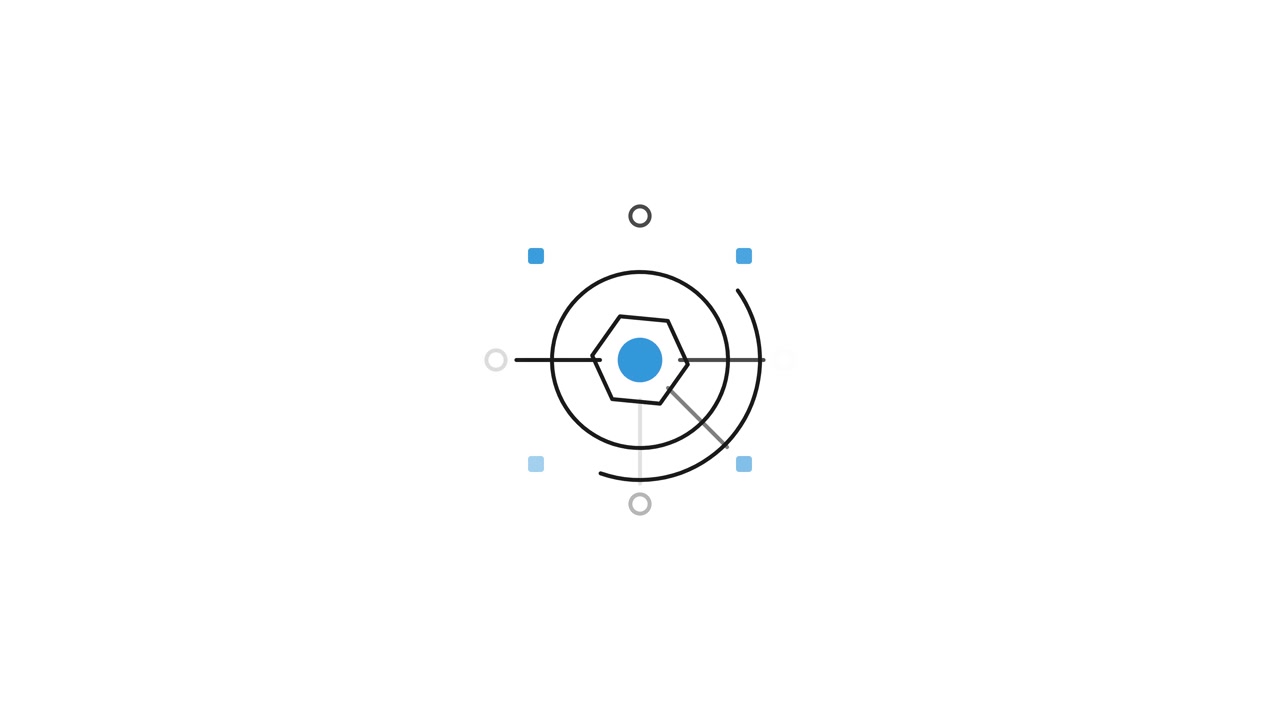 Animated Abstract Geometric Loading Icon with Rotating Elements