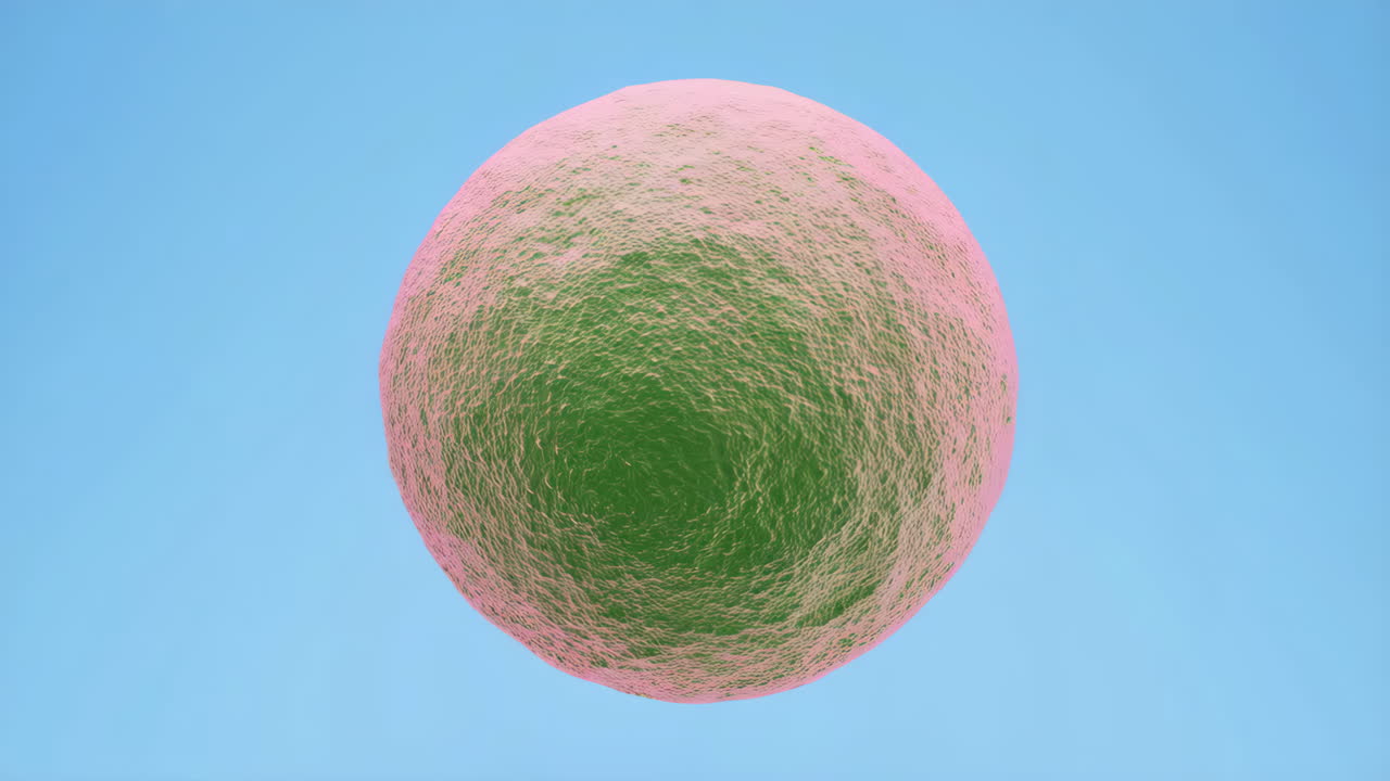 Abstract Textured Sphere on Blue Background