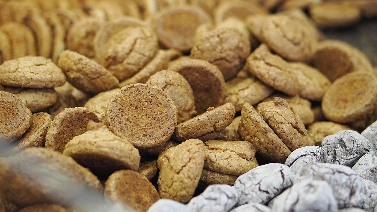 Close-Up of Assorted Homemade Cookies with Powder Sugar