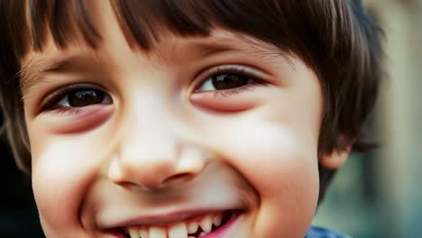 un retrato en primer plano de un niño feliz sonriendo