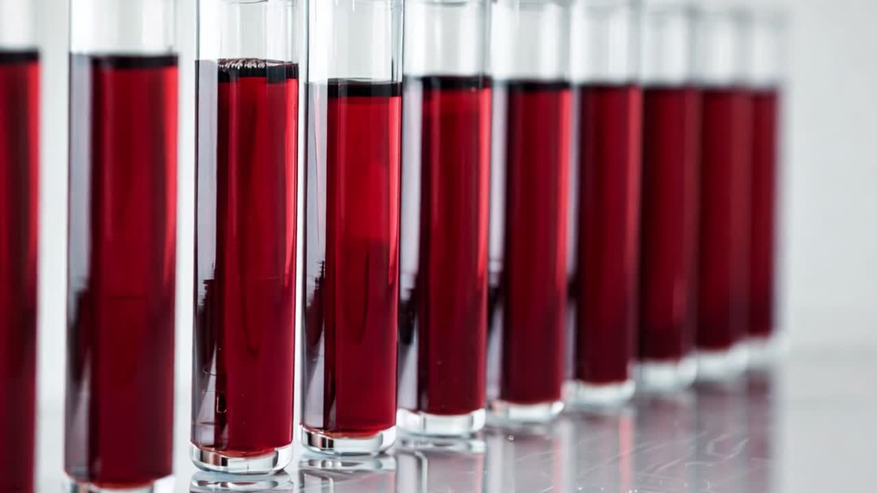 Blood Sample Analysis in Test Tubes