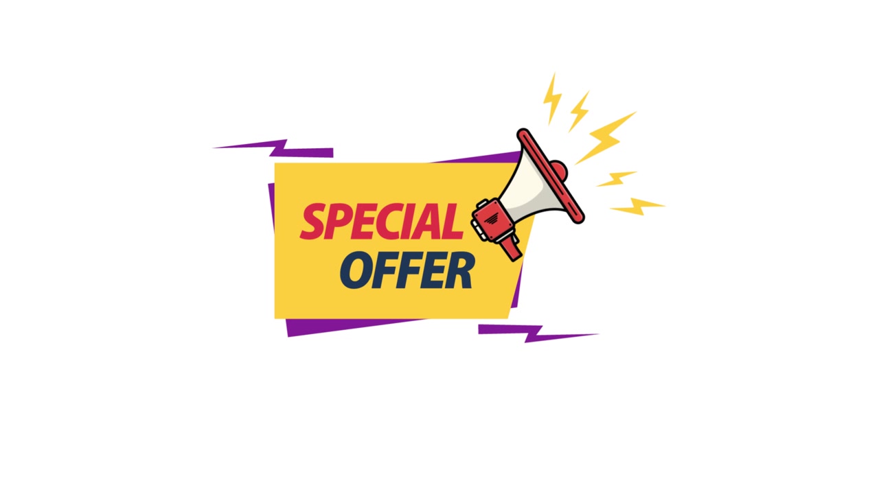 Banner Animato con Offerta Speciale e Megafono