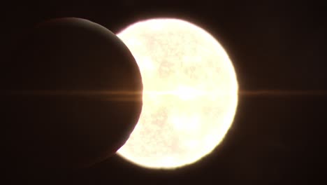 se acerca la totalidad de un eclipse solar total con distorsiones de calor