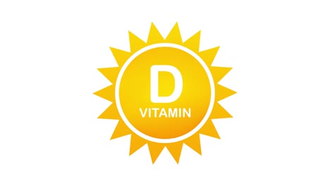 vitamin d icon with sun. stock illustration. motion design.