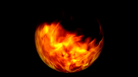 anillo de bola de llama fuego en fondo negro, llama peligrosa