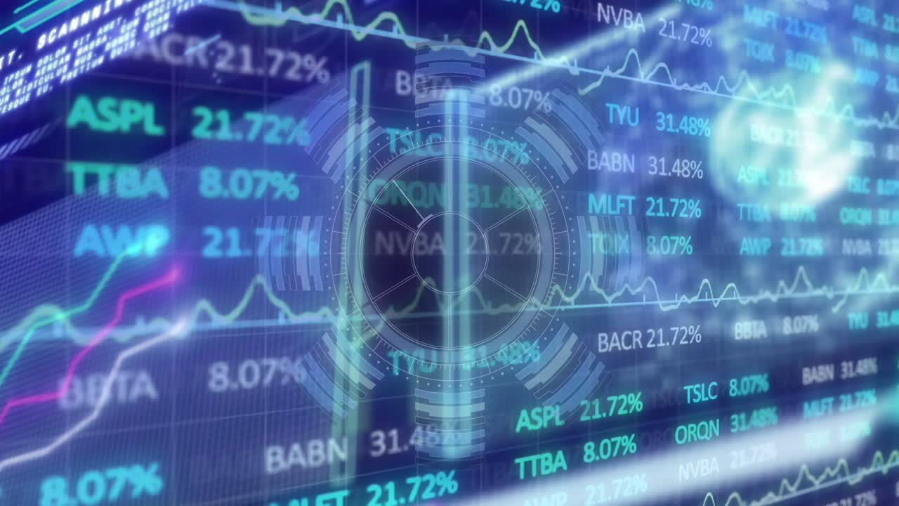 Video illustrates data and financial concepts with digital graphics on a globe