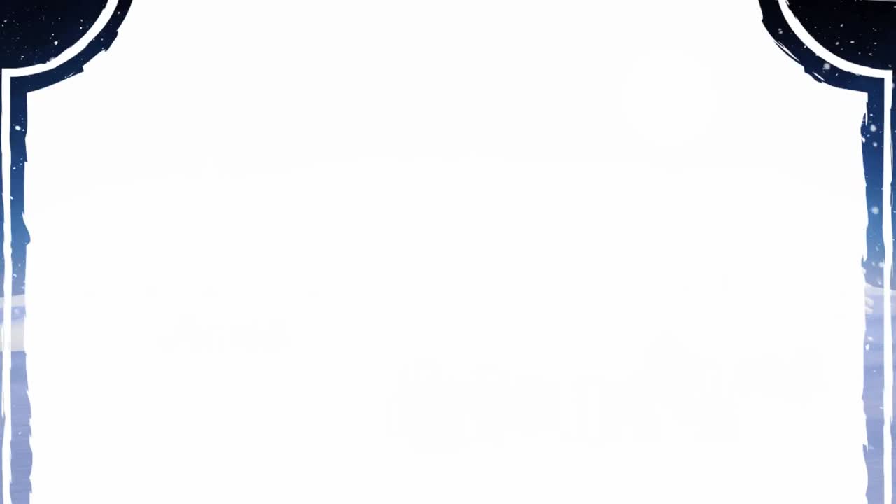 animación de tarjeta blanca con espacio de copia sobre el paisaje de invierno