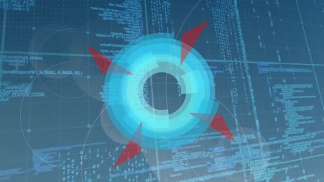 animación del escaneo del alcance sobre el procesamiento de datos sobre la rejilla