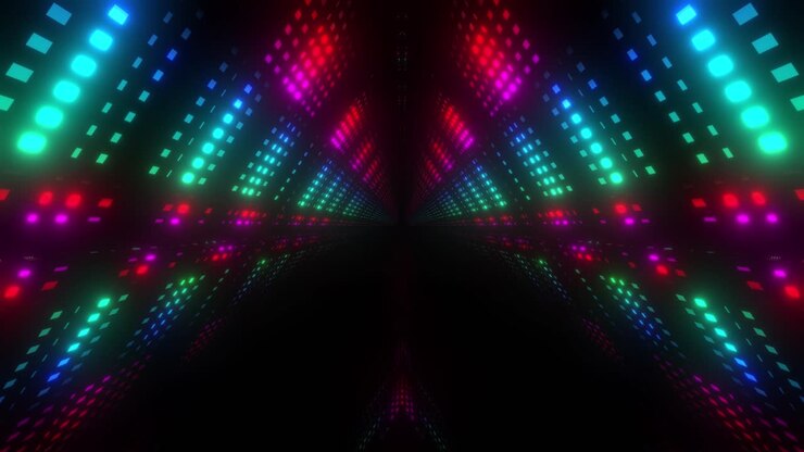 túnel de neón brillante