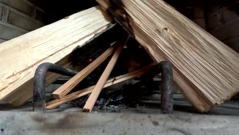 starting a fire in a fireplace