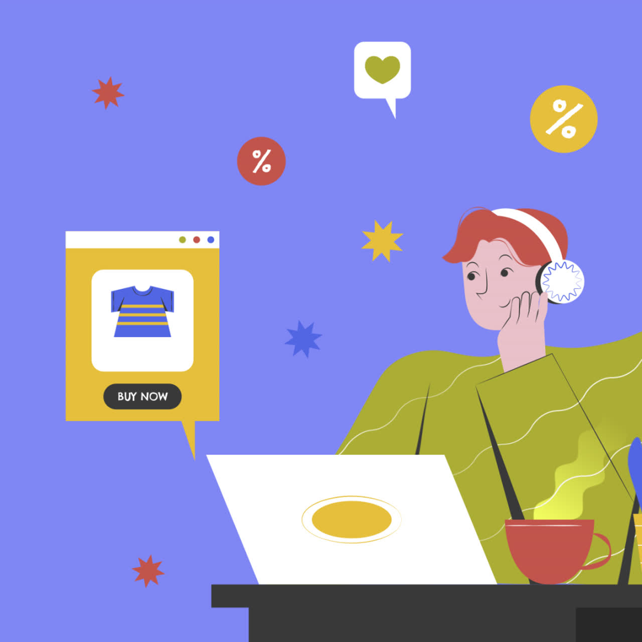 Person shopping online